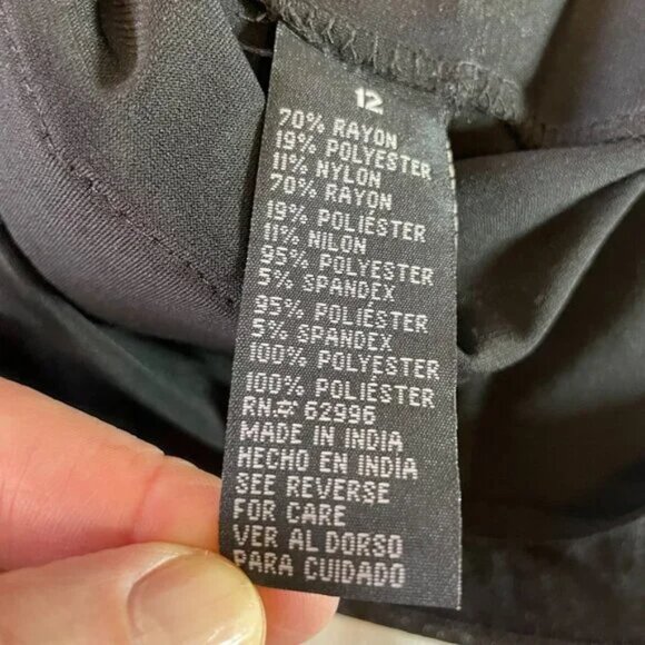 Scarlet Nite Black Tiered Ruffle Evening Cocktail Dress V Neck Size 12 - Picture 11 of 12